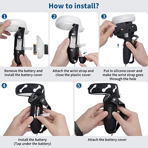Controller Grips for Oculus Quest 2, Extended Silicone VR Grips Cover Protector