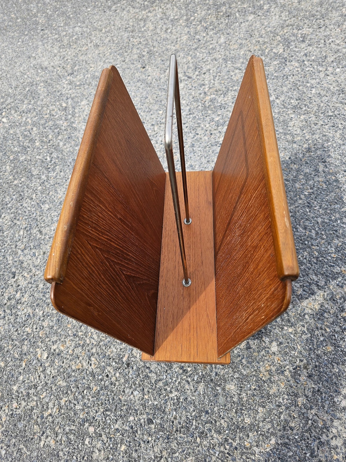 Norwegian Teak Wood Basket - Retro Newspaper Holder from the 1960s