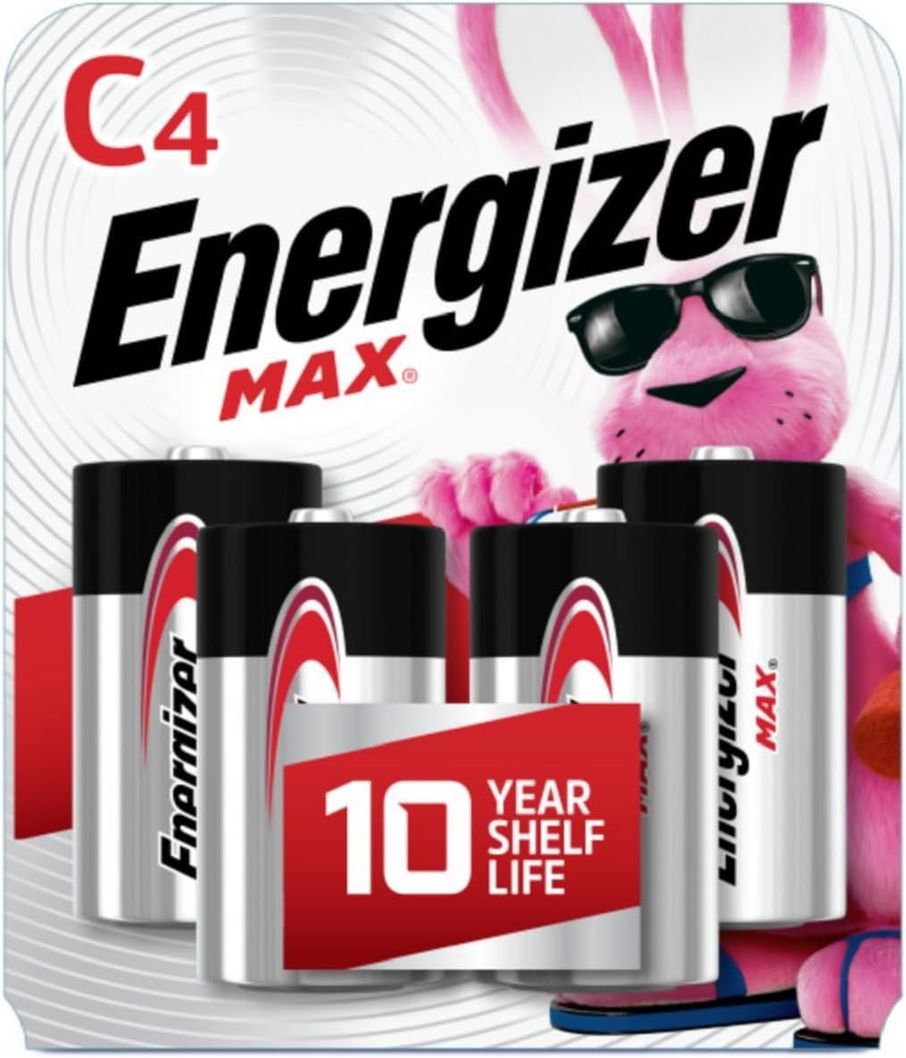 4 Pack C Cell Alkaline Batteries Long Lasting Max Power**