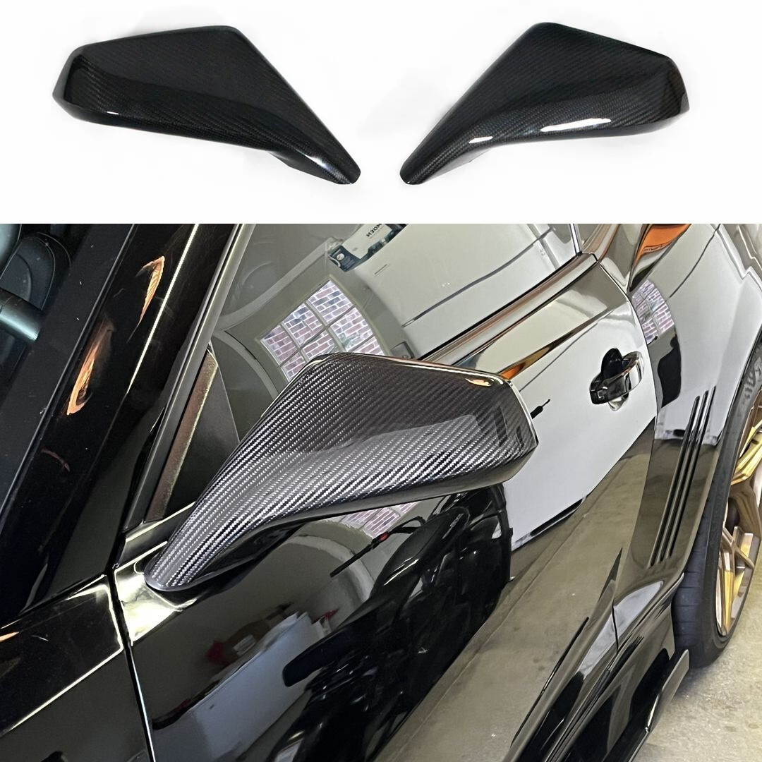 For 2010-2015 Chevy Camaro Real Carbon Fiber Mirror Covers Caps (Direct Add-On)