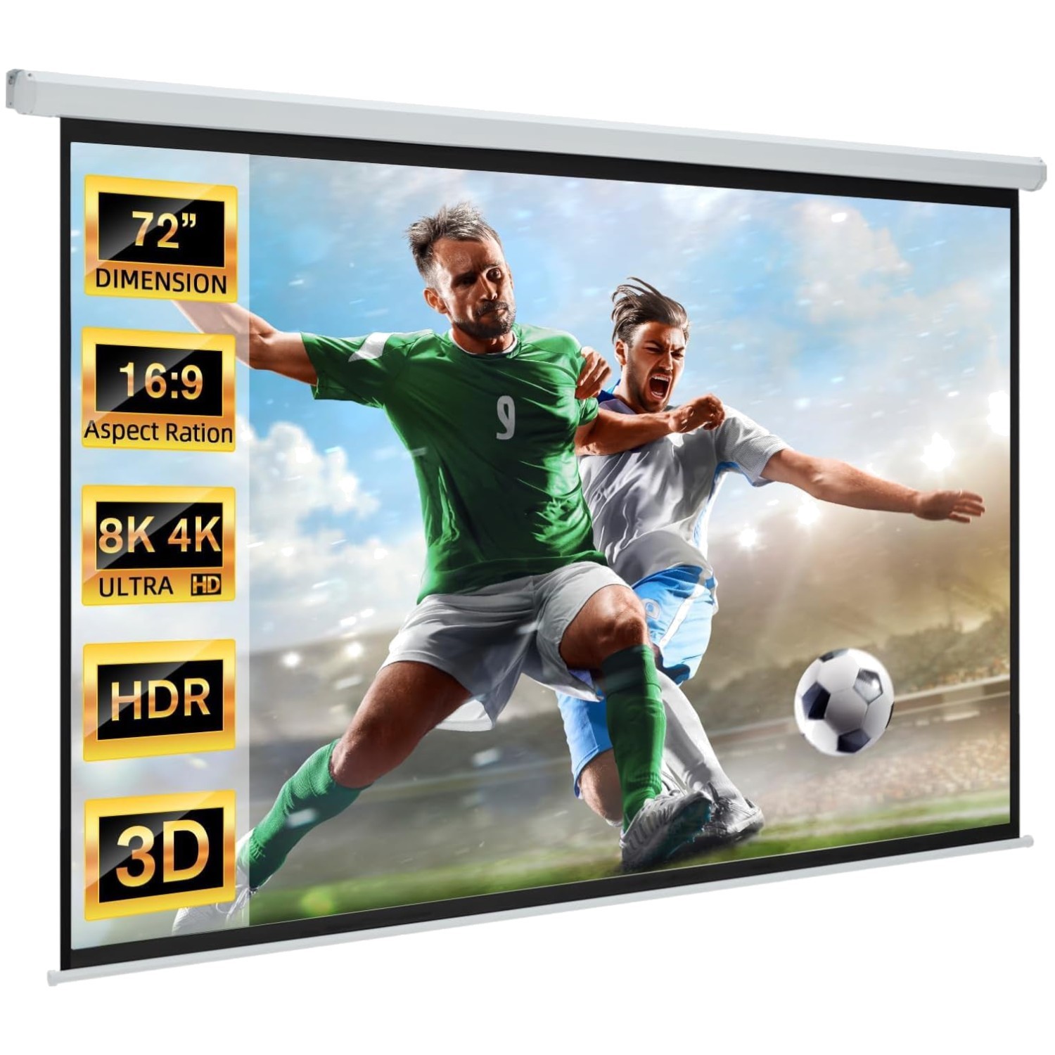 Electric Retractable Movie Screen, 160° Viewing