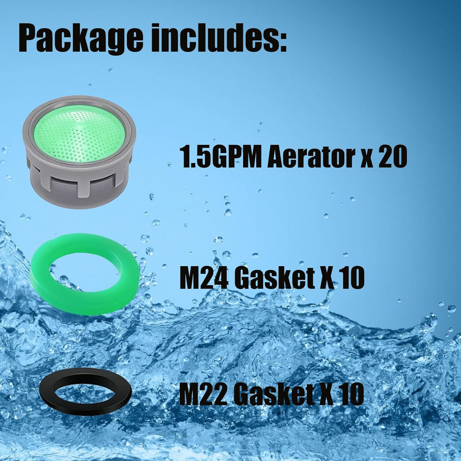 Faucet Aerator, 1.5 GPM Flow Restrictor Insert, Faucet Aerator Replacement Part