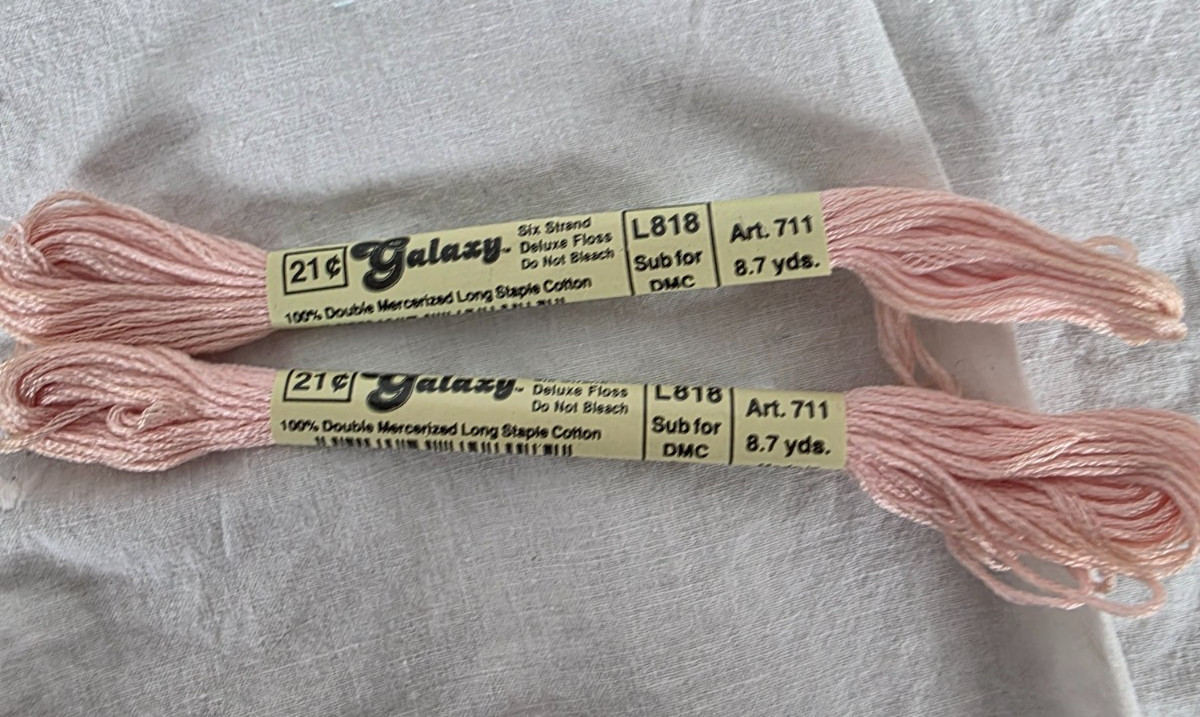 Vintage Galaxy Embroidery Floss Set of 2 L818 Sub DMC818 Cotton Mercerized 6 Ply