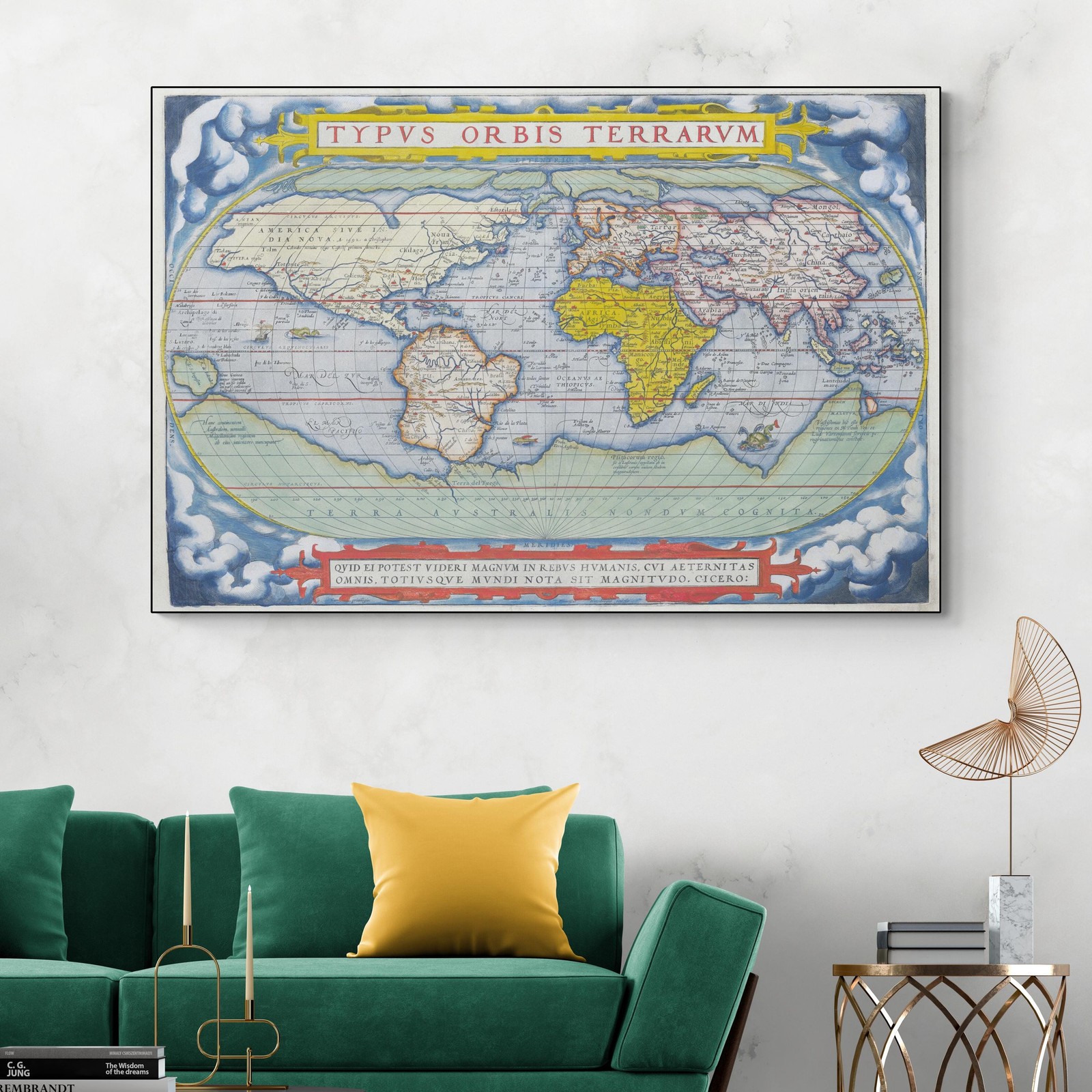 1572 Abraham Ortelius World Map – Renaissance Global Cartography Print