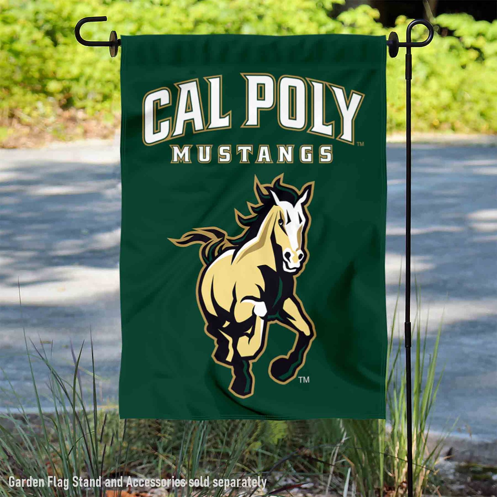 Cal Poly Mustangs Wordmark Garden Flag and Yard Banner