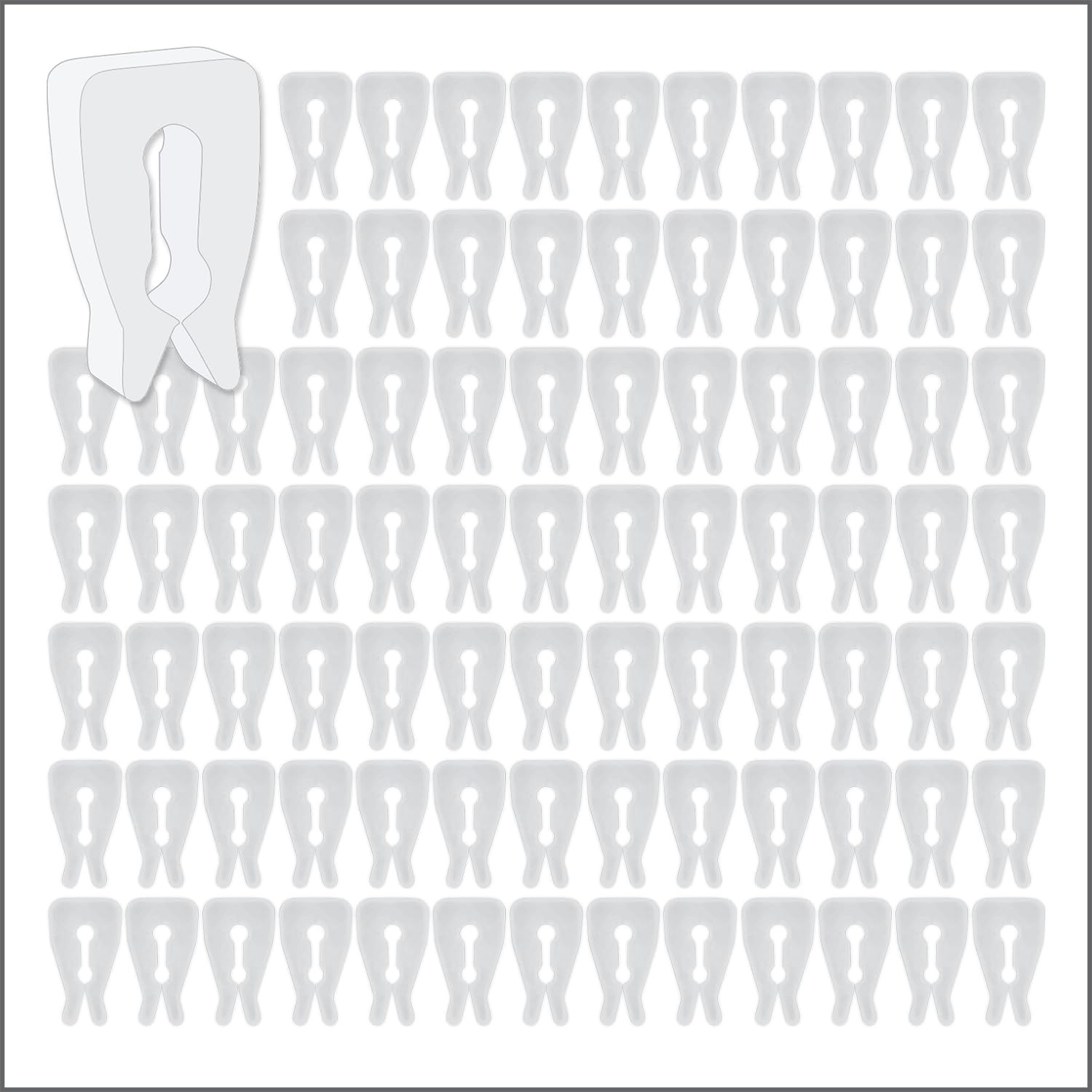 Clear Adjustable Inventory Control Clips - 300 Pack for Peg Hook Display Control