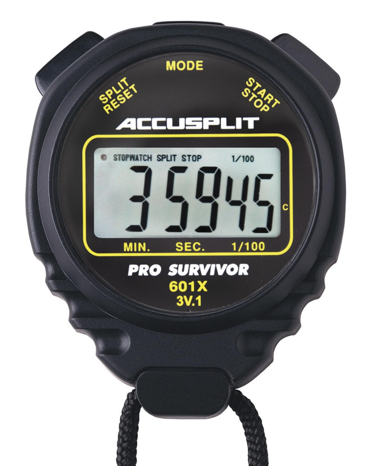 Pro Survivor - A601XBK Stopwatch, Clock, Extra Large Display (Black)