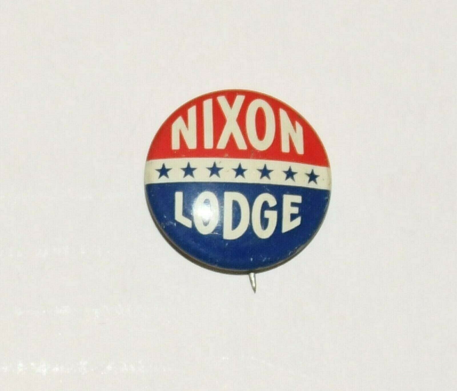 1960 Nixon Lodge Pin Political Republican Pinback 7/8in