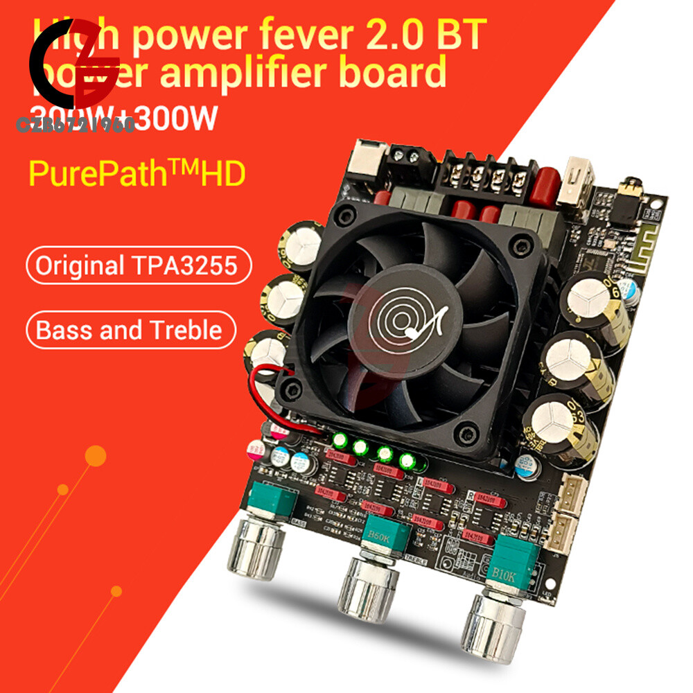 ZK-3002T Bluetooth Digital Amplifier Board 2.0 Stereo 300W+300W with Hi-Low Tone