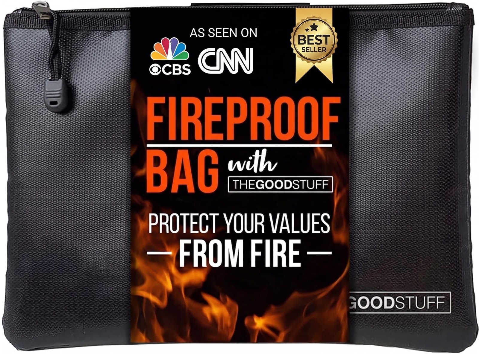 Fireproof Waterproof Money Bag & Document Holder - Secure Storage for Cash, Pape
