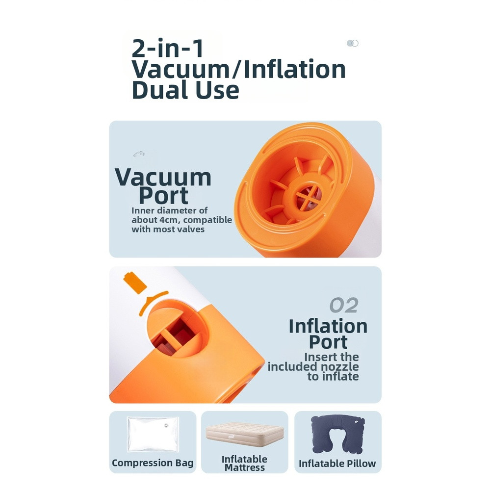 Wireless Electric Vacuum Pump 4000Pa for Storage For Compression and Inflation