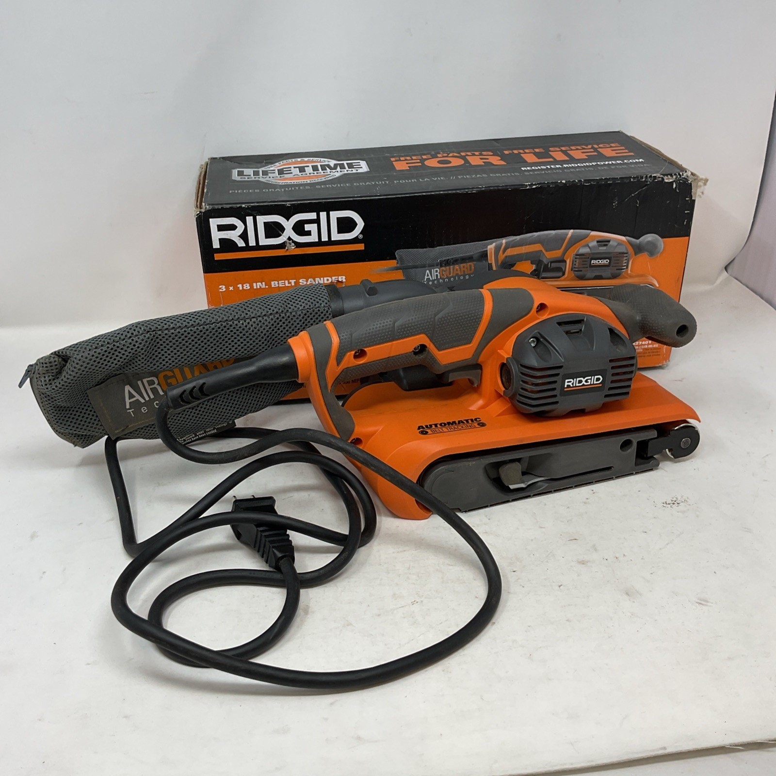 Ridgid R27401 6.5 Amp Corded 3 in x 18 in Heavy-Duty Variable Speed Belt Sander