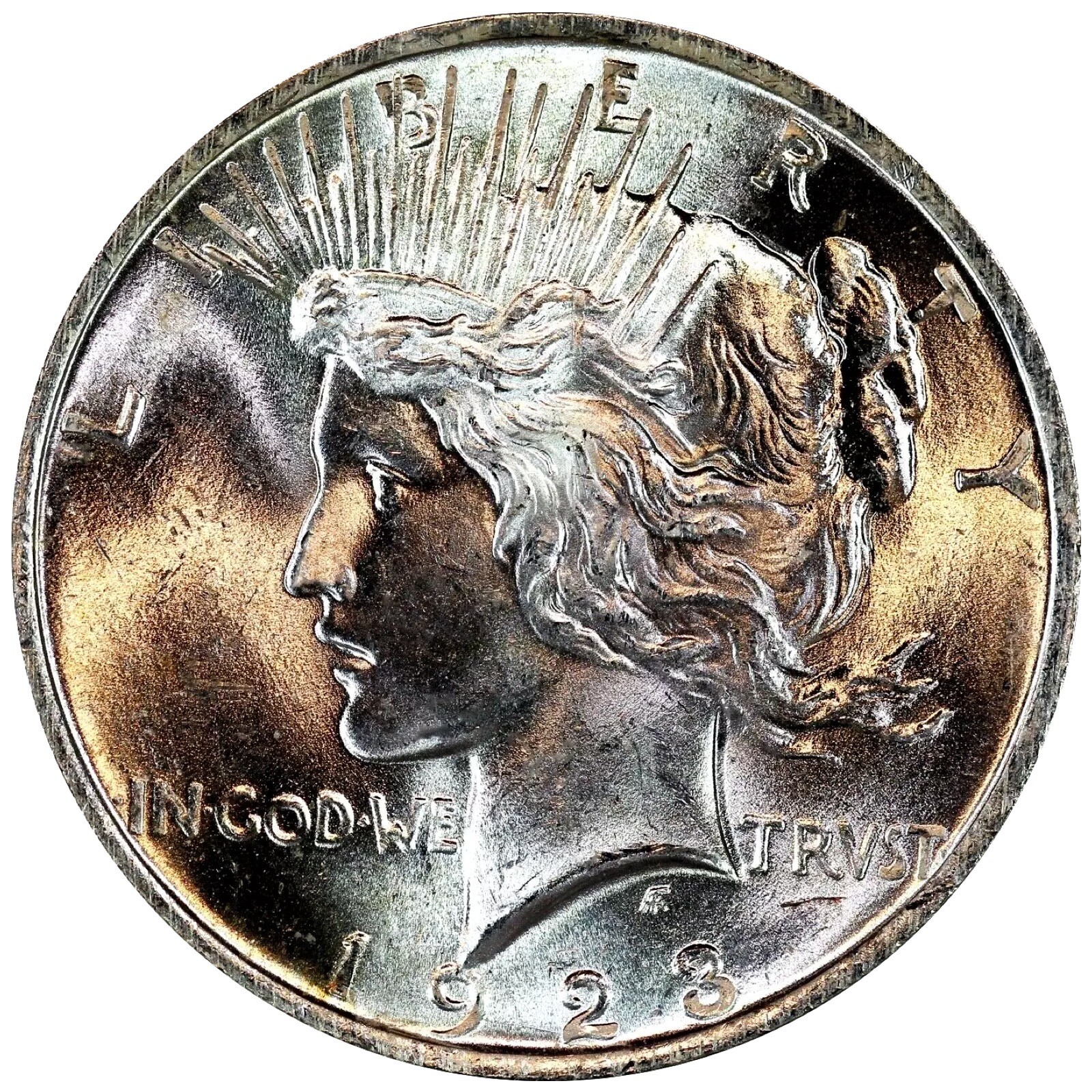 Brilliant GEM Uncirculated $1 1923 Peace US Silver Dollar 90% BU BLAST WHITE!