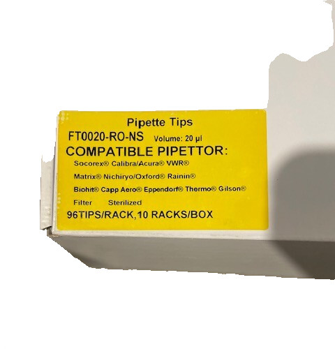 NEW (sealed) Luna Nanotech FT0020-RO-NS Filter Pipette Tips, 20µL, 960 per Box