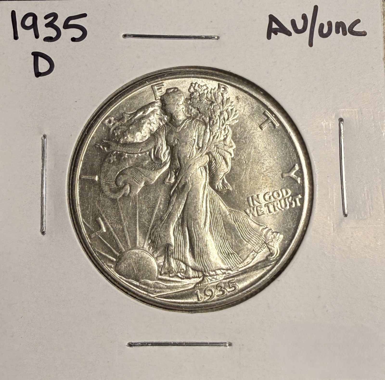1935-D Walking Liberty Half Dollar, AU++. (19114)