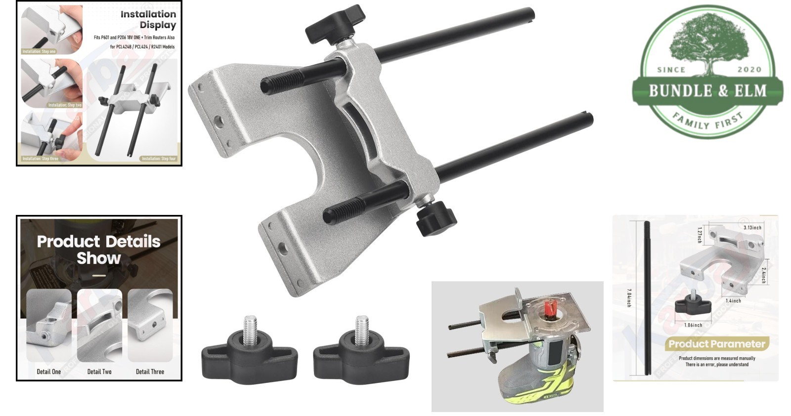 Edge Guide Assembly for 18V Trim Routers, Compatible with Multiple Models