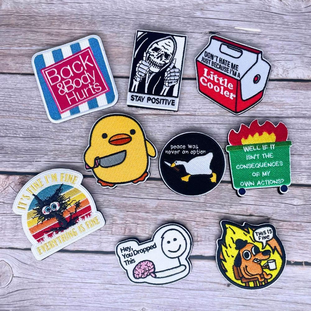 9PC Funny Patches, Hook and Loop Tactical Morale Patch for Backpack Vest | Cool