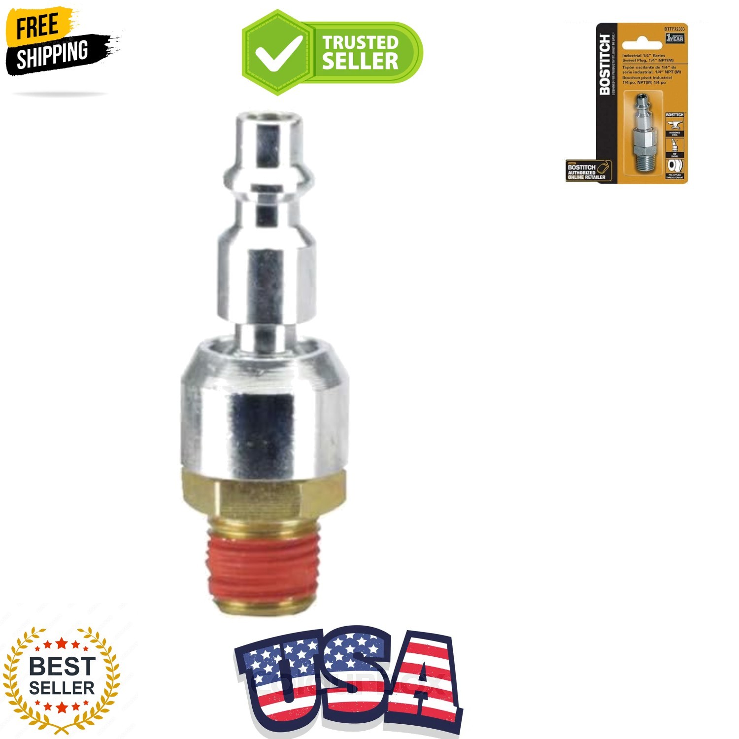 BTFP72333 Industrial 1/4-Inch Series Swivel Plug - 1/4-Inch NPT Male Thread