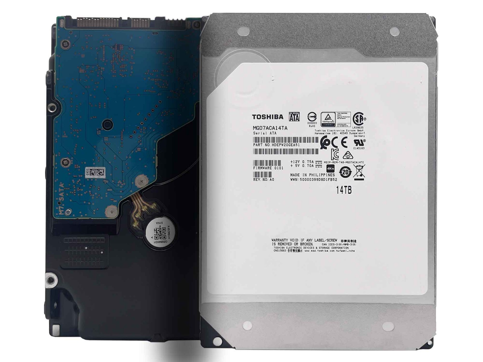 Toshiba 14TB MG07ACA14TA 256MB 7200RPM SATA 6.0Gb/s 3.5" Internal Enterprise HDD