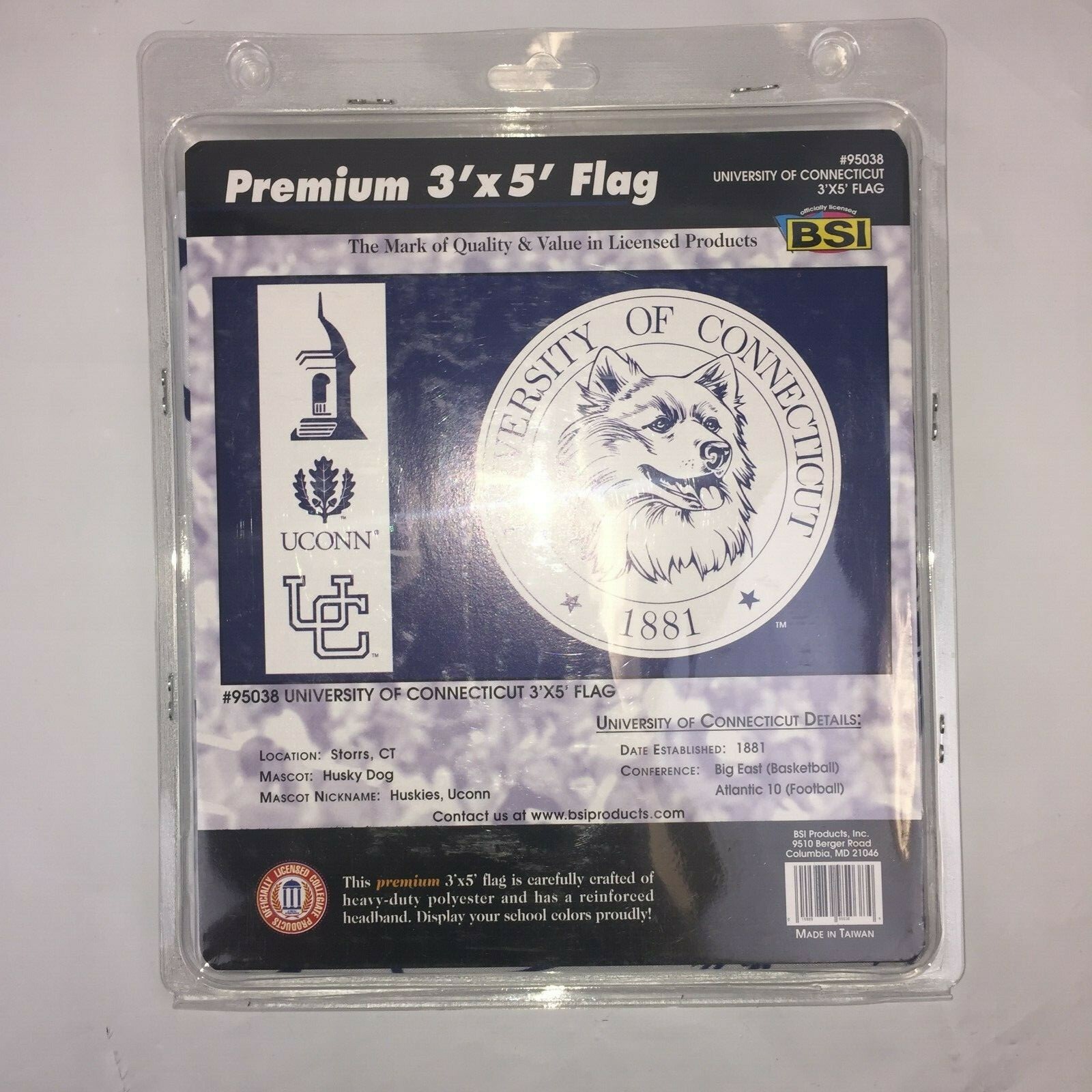 UCONN HUSKIES NCAA LICENSED 3' X 5' PREMIUM FLAG BANNER FREE SHIPPING