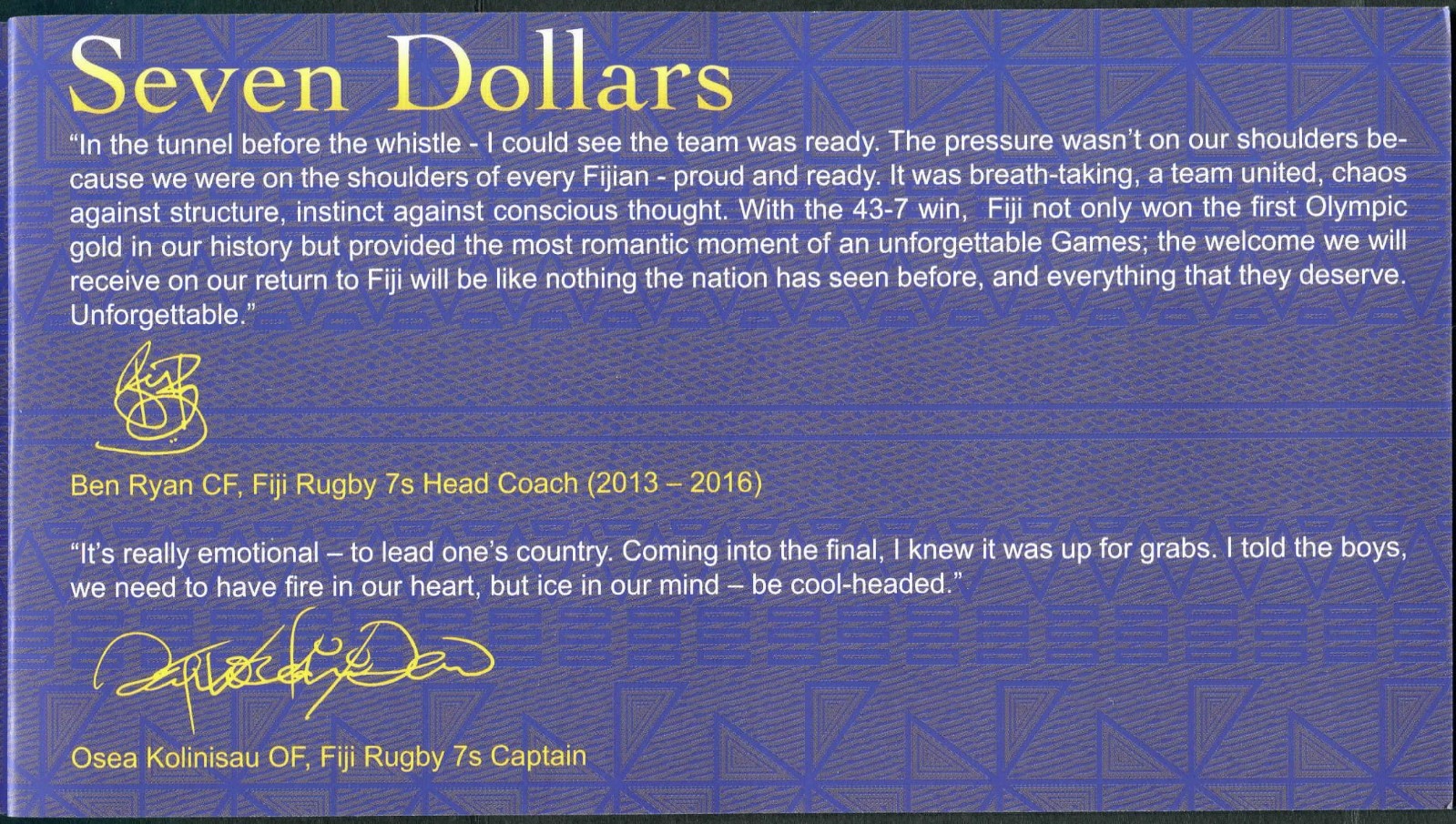 Fiji 7 Dollars 2016(2017) UNC**New (Commemorative with folder)