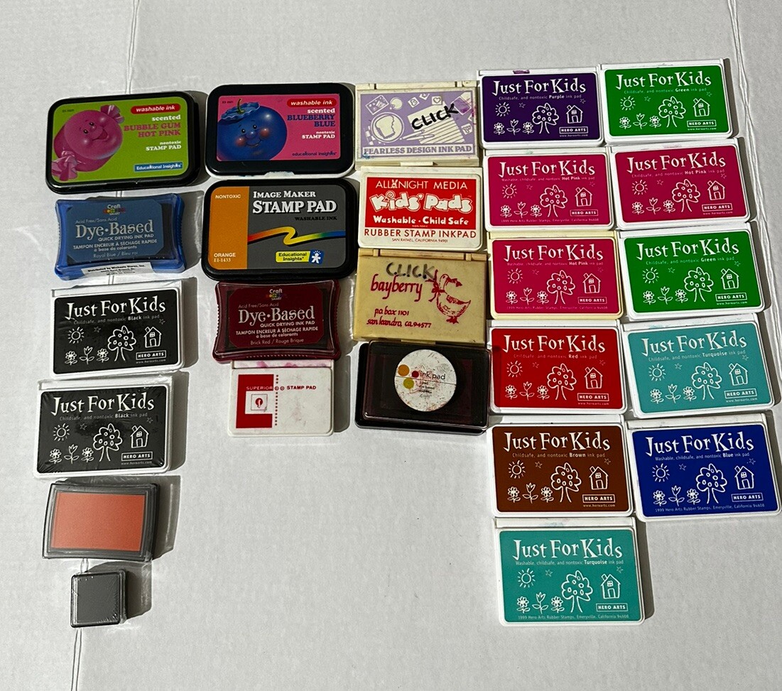 Huge 25 Lot Of Ink Pads Distress Just For Kids 6 New And 19 Used