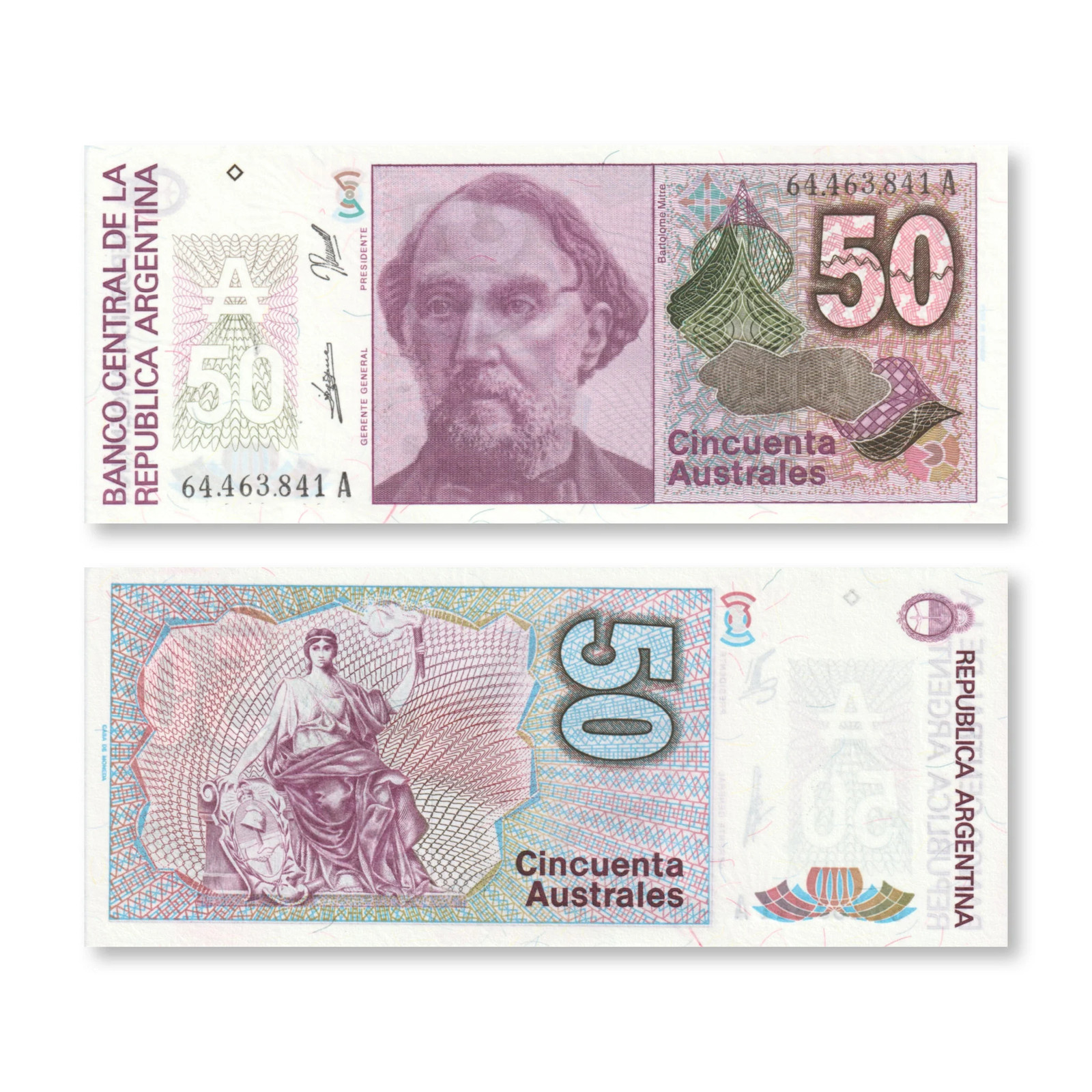 Argentina 50 Australes, 1989, B379d, P326b, UNC