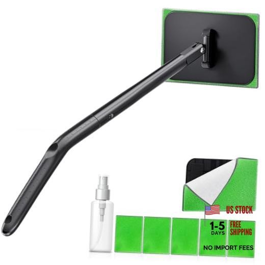 Car Windshield Cleaner Tool with Extendable Handle, Inside Auto Dark Green