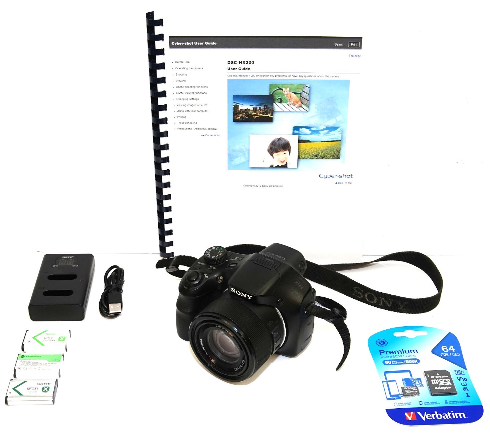 SONY DSC-HX300 20.4MP DIGITAL CAMERA F2.8-6.3 50X ZOOM 24-1200MM w/ EXTRAS