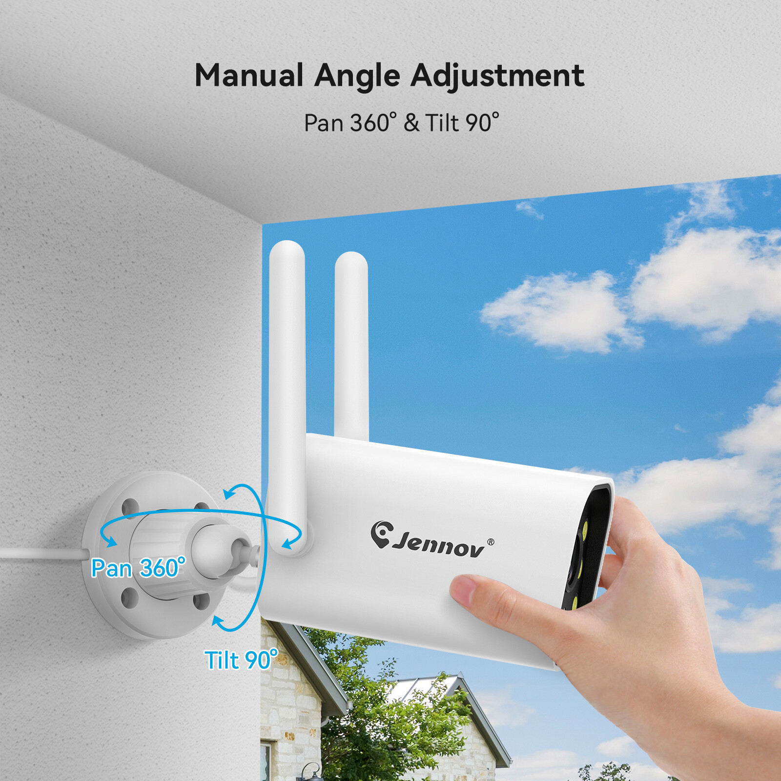 JENNOV 6Pcs Cameras Wireless CCTV Security Camera System WiFi 10CH 5MP NVR Audio