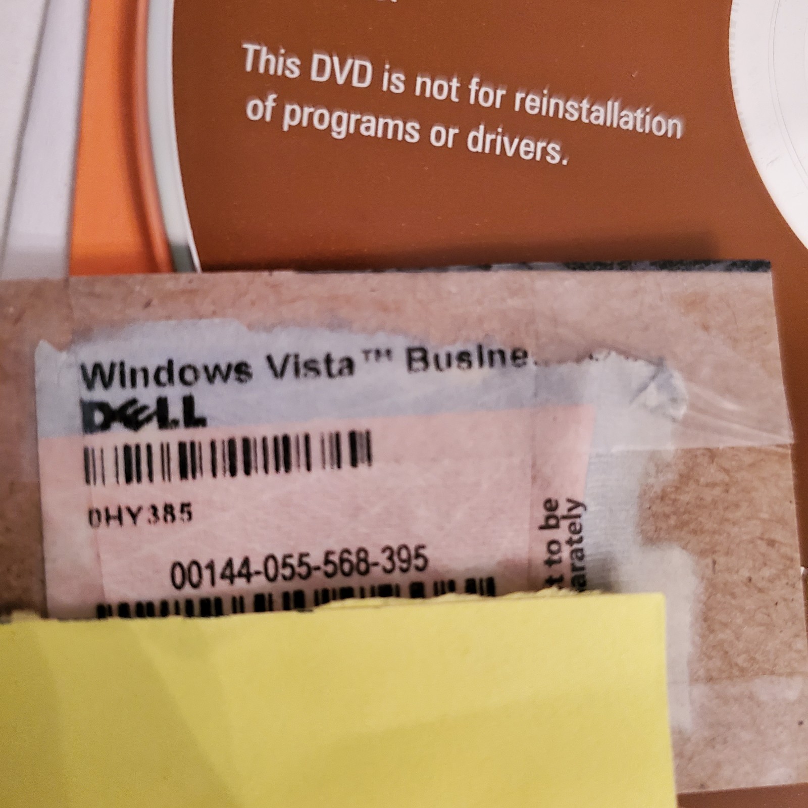 Dell Reinstallation DVD Windows Vista Premium 32 Bit & CD Key Read Description