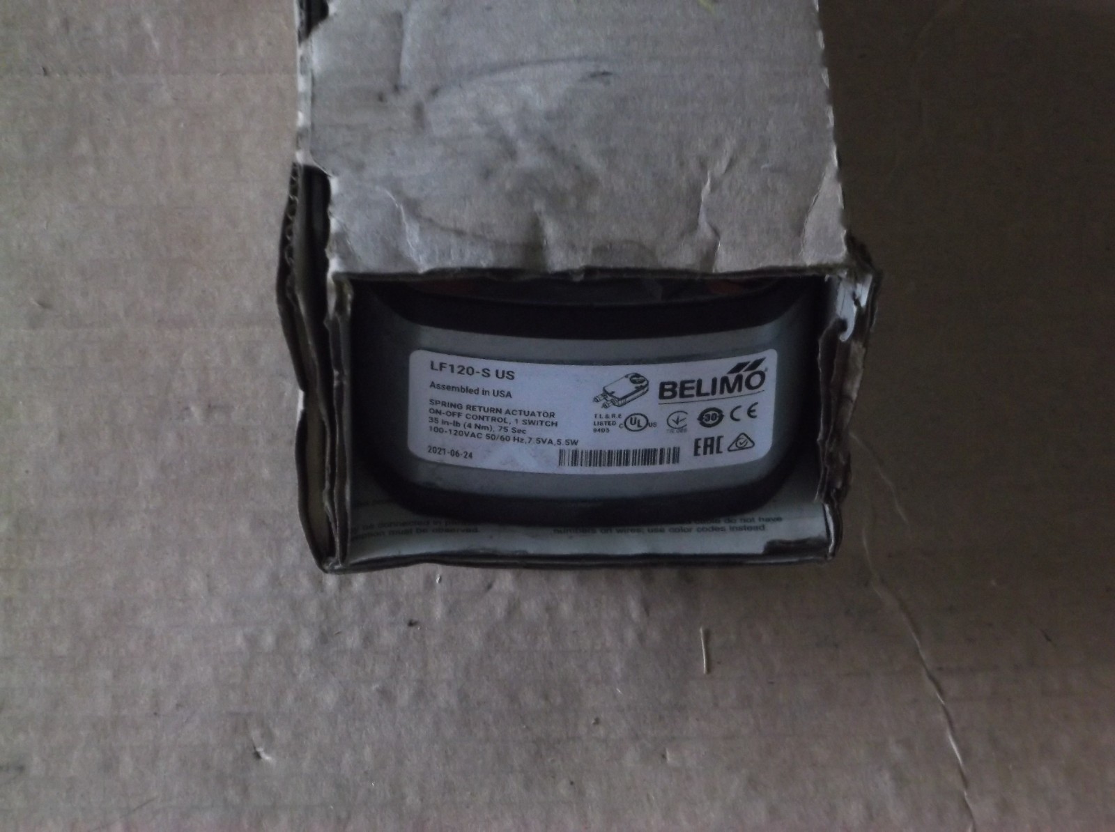 Belimo LF120-S US Spring Return Actuator 100-120 VAC NIB