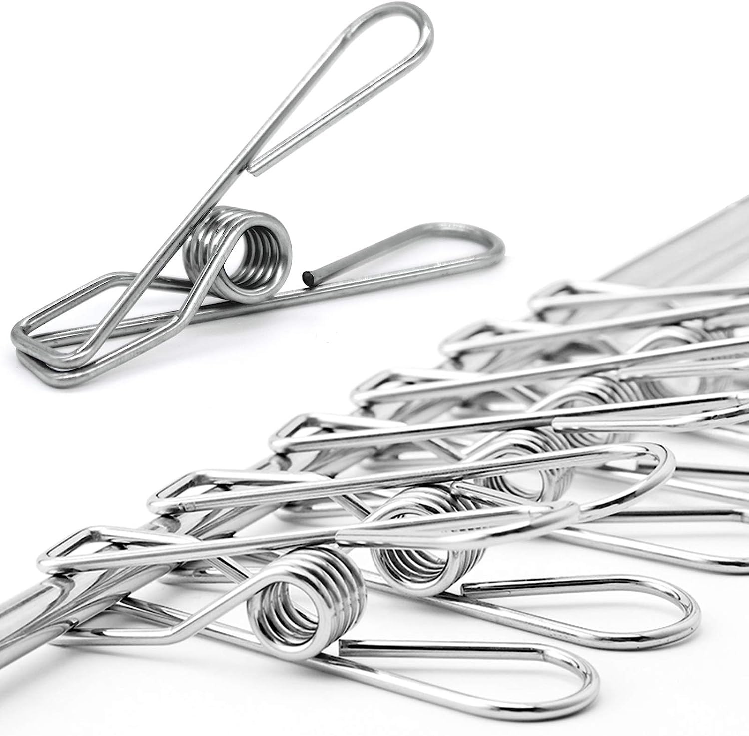 AITRAI 50 Pack Clothes Pins for Hanging Clothes, Stainless Steel ClothesPins ...