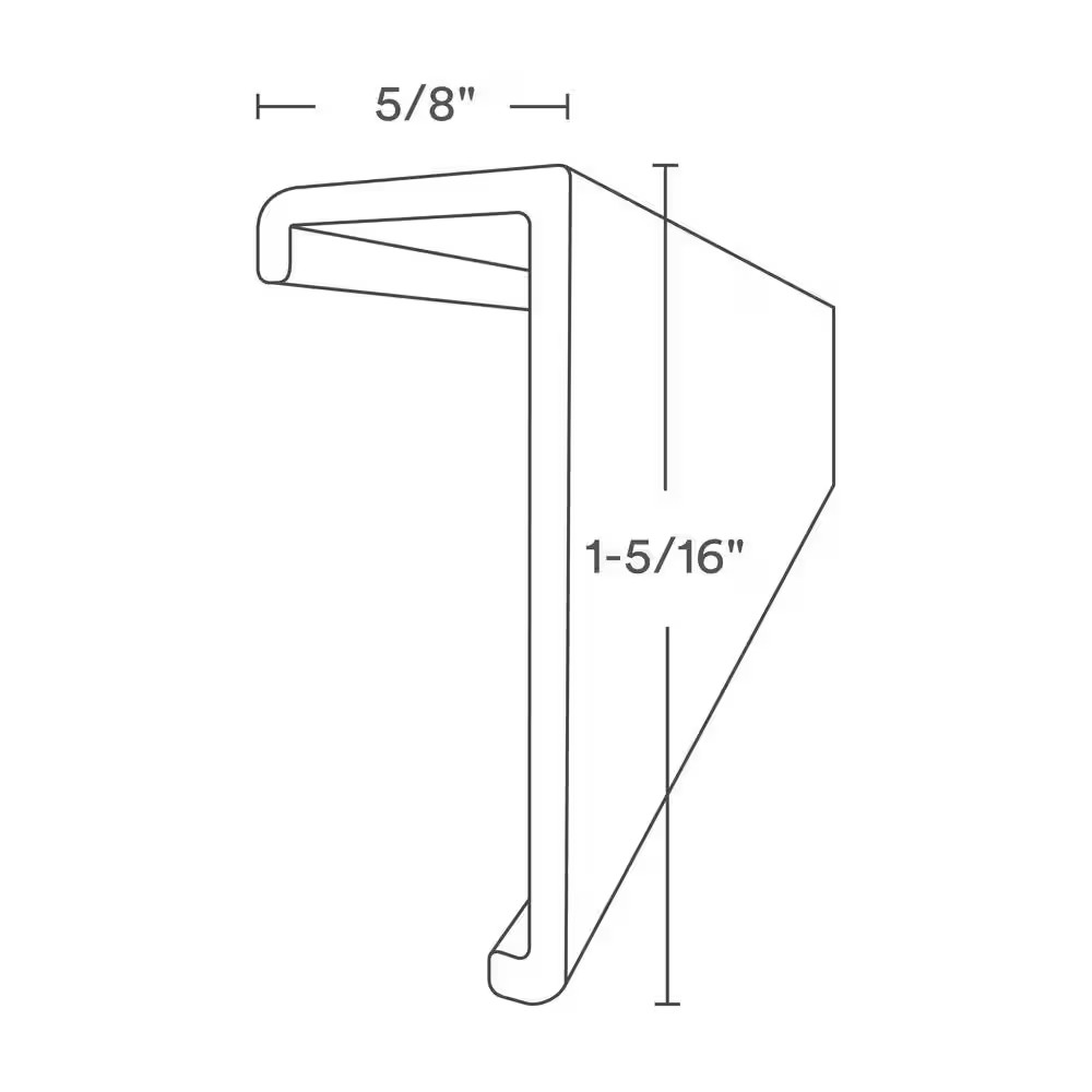 8 Ft PVC Slatwall Top Cap White (2-Pack)