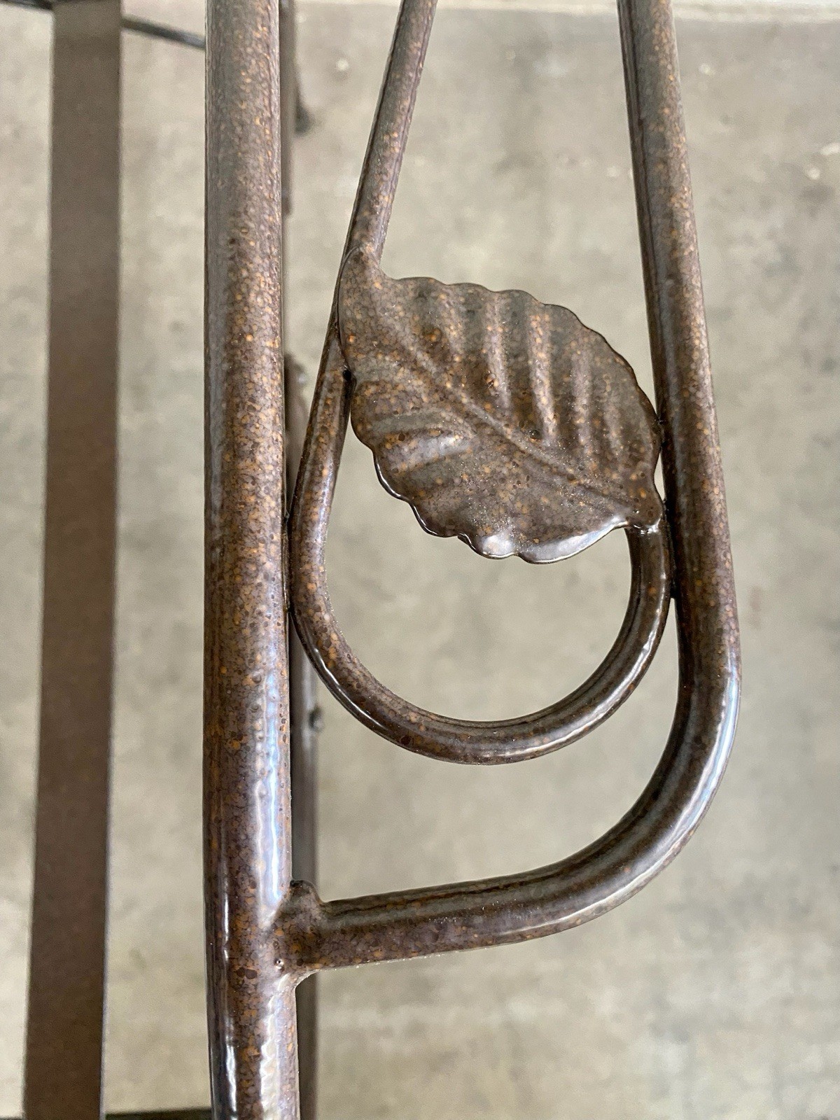 Bronzed Loveseat Bench With Leaf Design Arms (SHIPPING AVAILABLE)