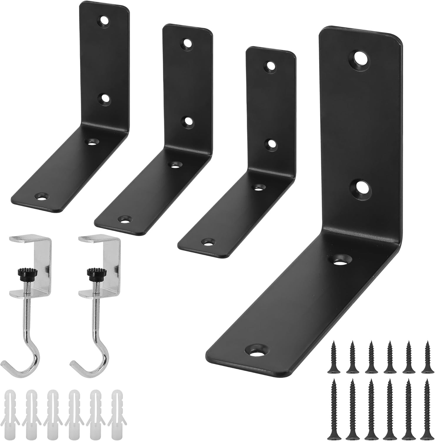 L Floating Shelf Brackets,4 Pack Heavy Duty L Brackets for Shelves, L 5" X H 4"