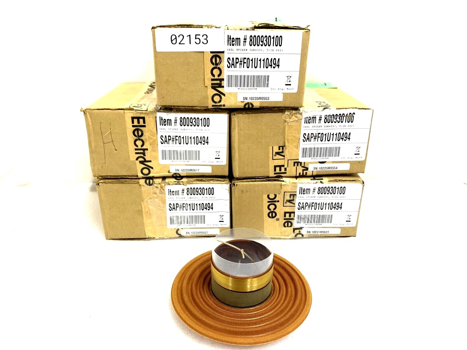 EV DVX3121 12" Coil, Spider Subassy, 3" Voice Coil #02153 (One)