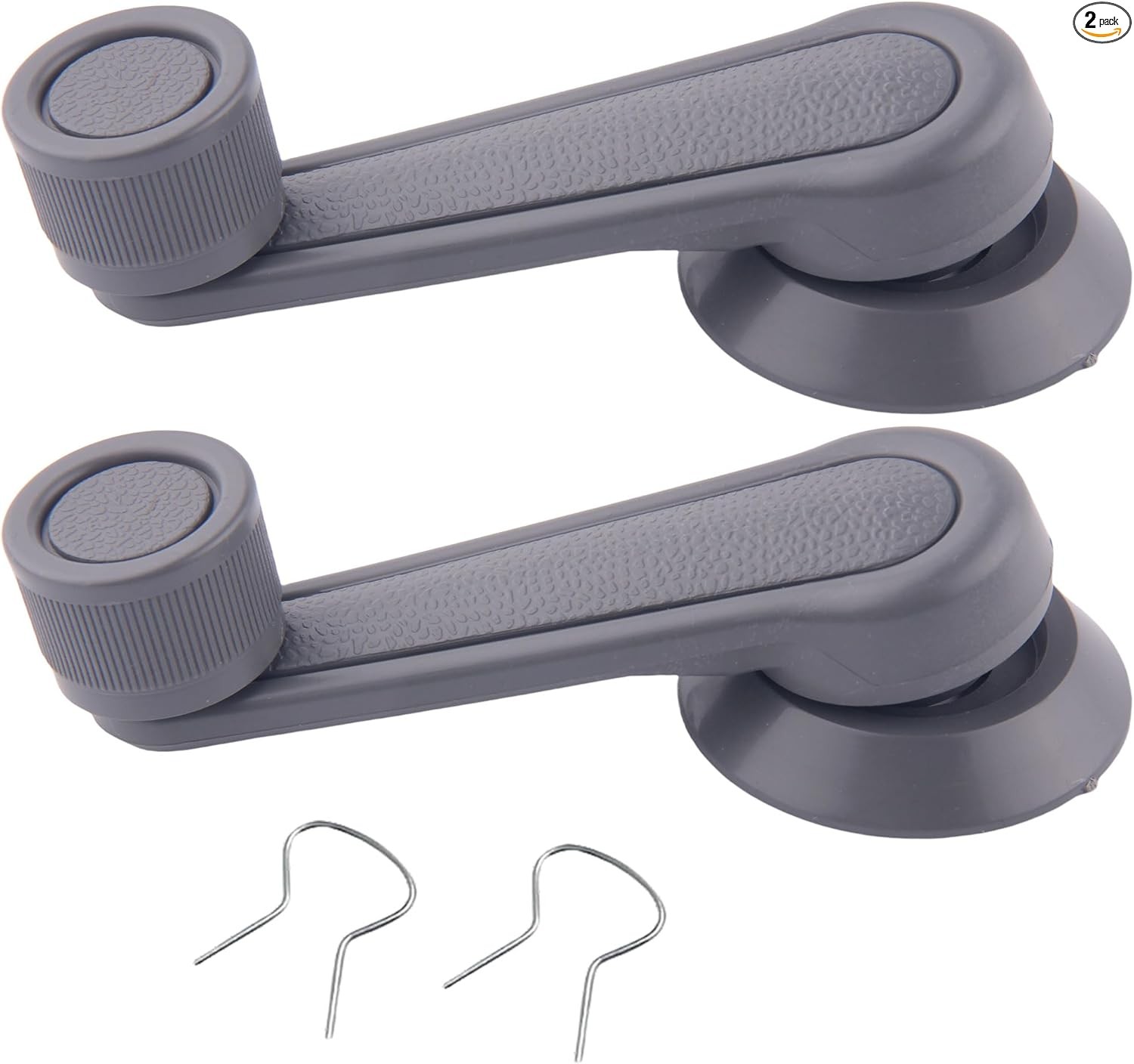 2-Pack Grey Interior Window Crank Handle 6926004020 – Compatible w Color: Gray