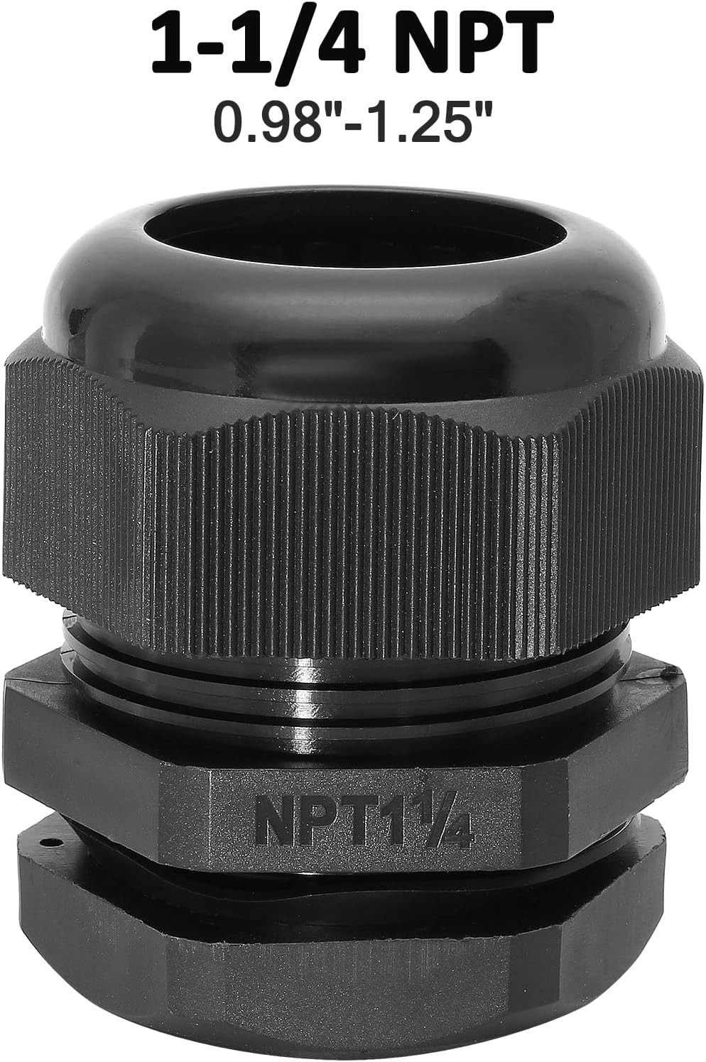 1-1/4" NPT Nylon Cable Glands, Waterproof Adjustable Cord Grip Cable Connect...