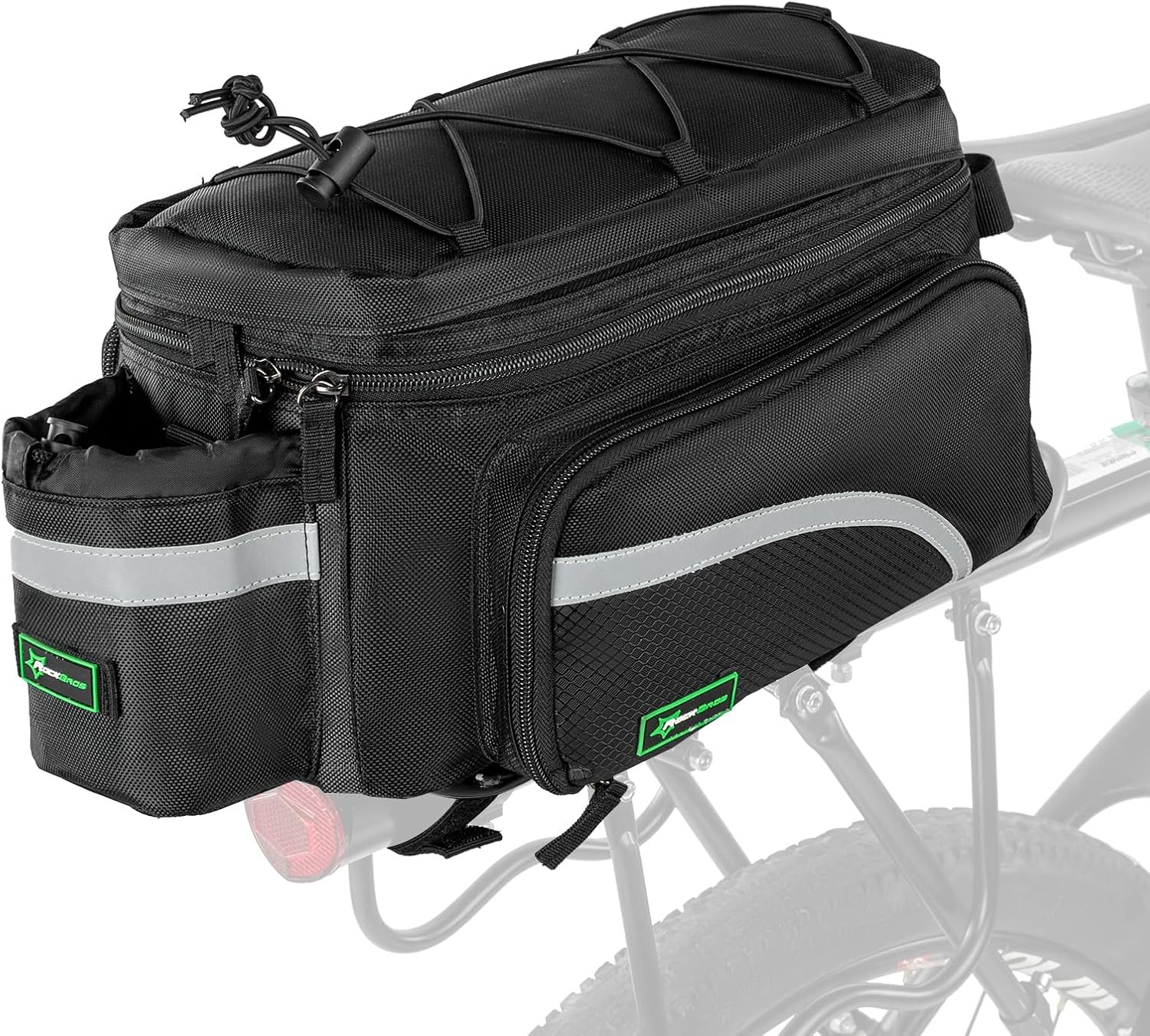 ROCKBROS Bike Trunk Bag 13-25L Bicycle Rear Rack Luggage Carrier Bag w/Raincover
