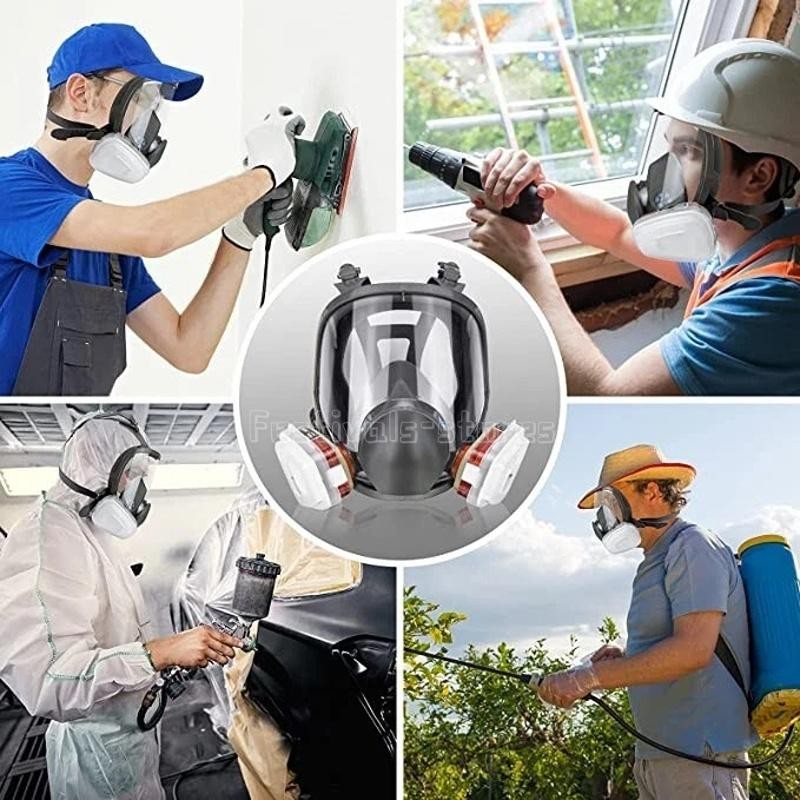 Full Face Gas Mask Painting Spraying Respirator W/Filters For 6800 Facepiece US