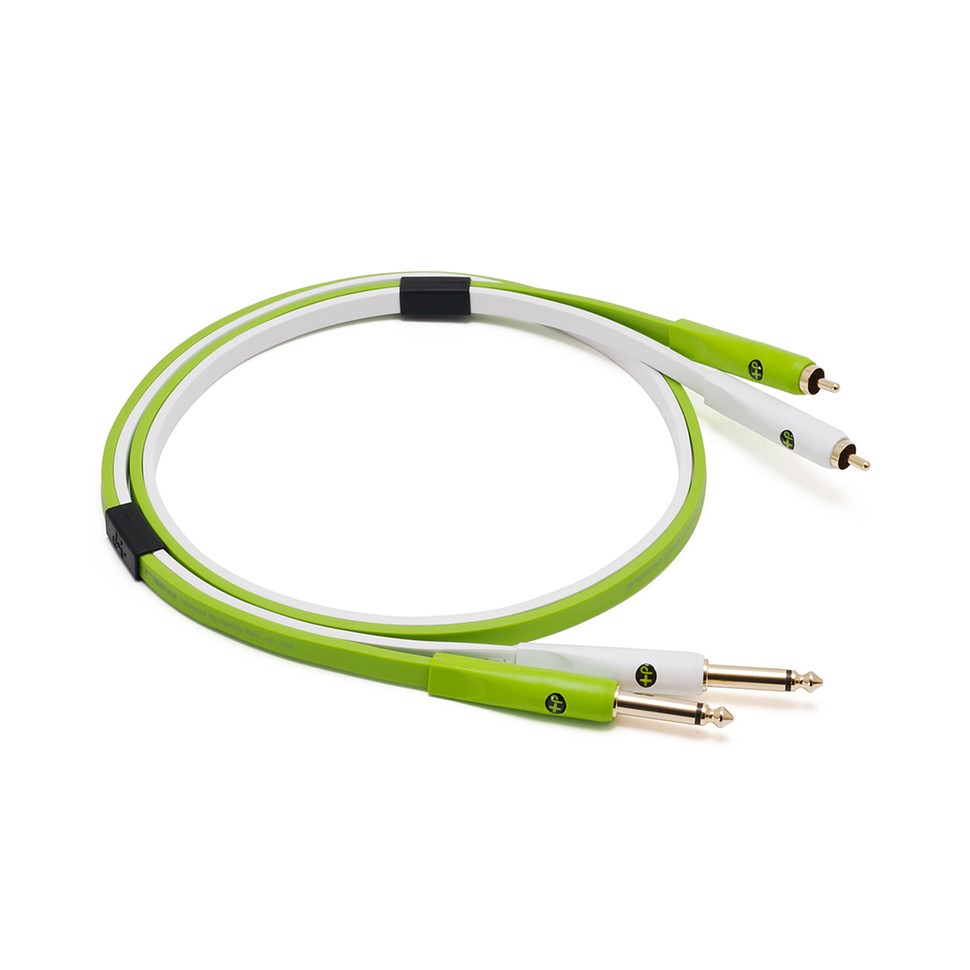 Neo d+ stereo RCA/2 x 6.3 mm mono jack cable (RCA-TS), Class B, 1... Green