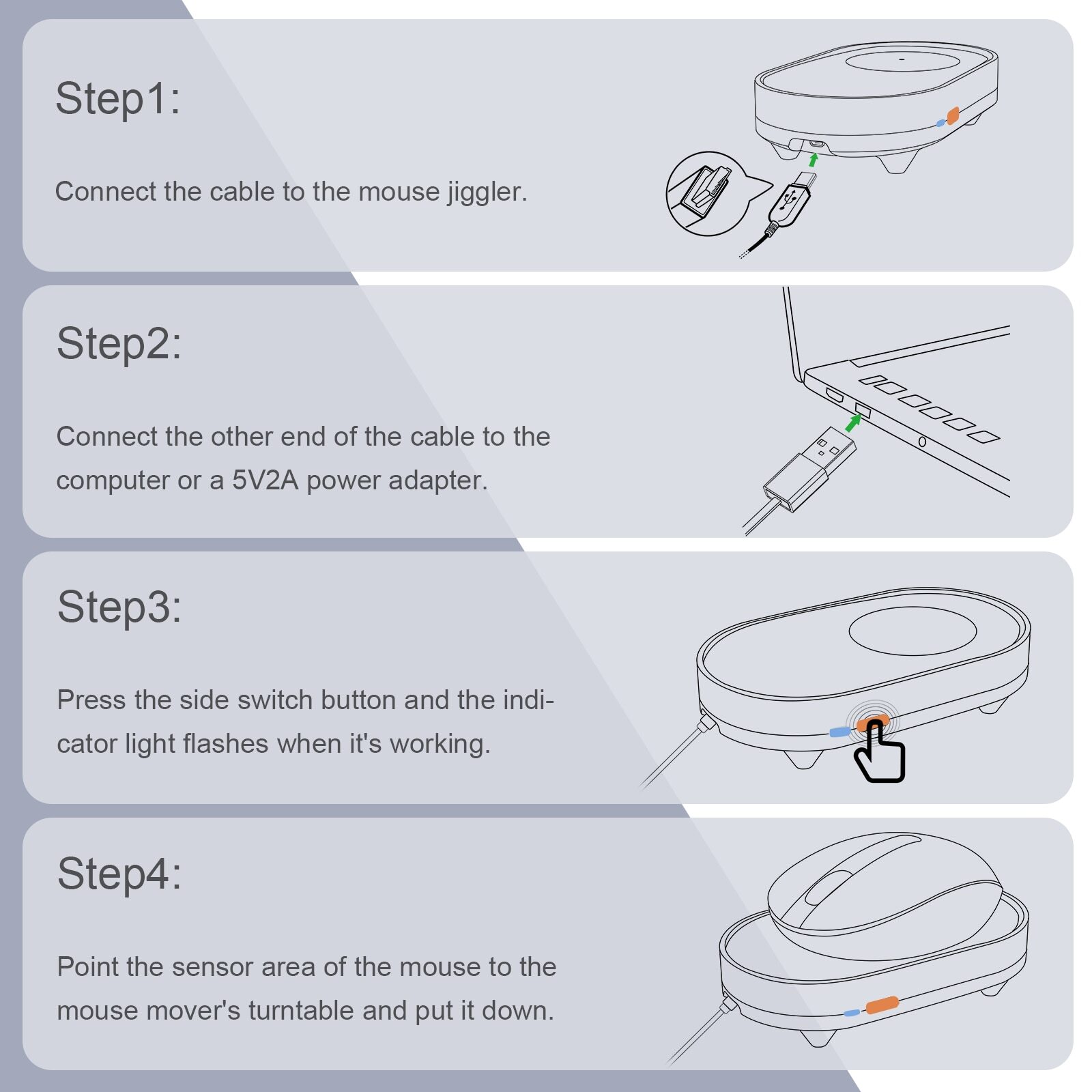 Mouse Jiggler Mouse Mover Mouse Movement Simulator with ON/OFF Switch