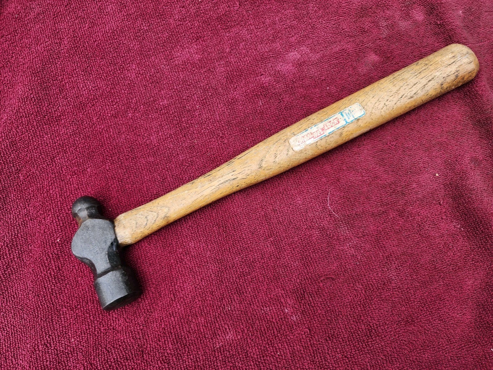 Vintage Channellock Ball Peen Hammer with Label,  Total Weight 15 oz.