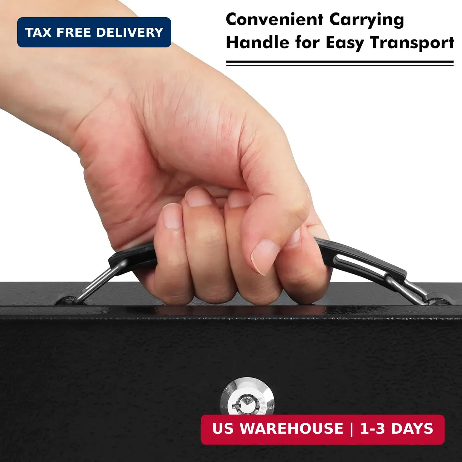 KYODOLED Fireproof Document Box with Key Lock, Small Lock Boxes for Personal Ite
