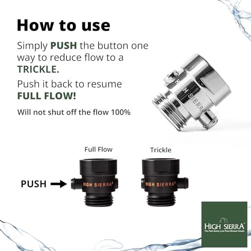 Lead-Free Brass Shower Trickle Valve - Easy Push Button Flow Control, Polished F