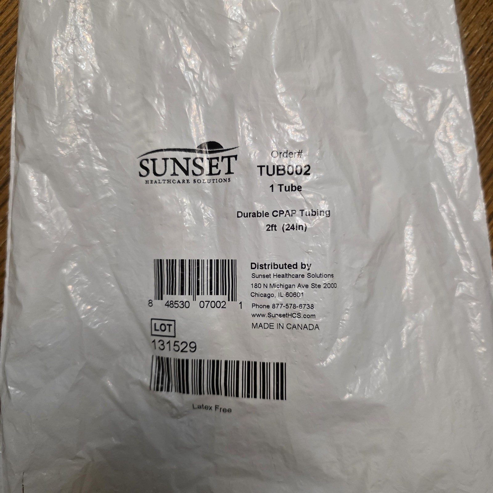 Sunset Healthcare CPAP Tubing TUB002 Durable Gray 2ft 24in Respiratory Hose New