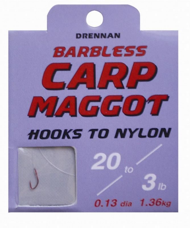 Drennan Carp Maggot Hooks to Nylon - ALL SIZES -