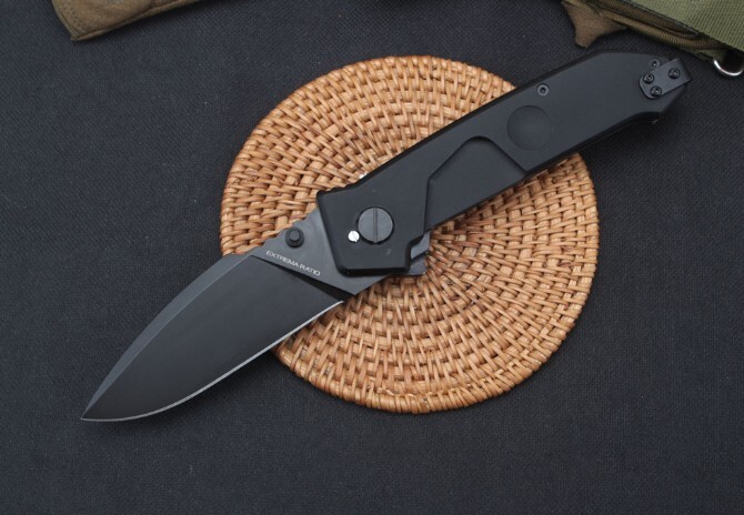 Mf1 Large Big Hunting Camping Outdoor Edc Pocket Folding Knife With Clip Black