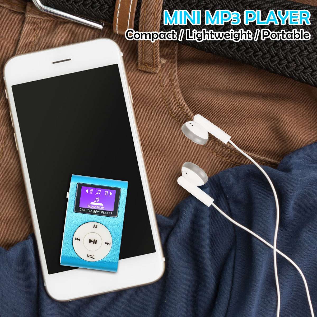 Mini MP3 Music Player With Digital LCD Screen Mini Clip Support 32GB Micro SD